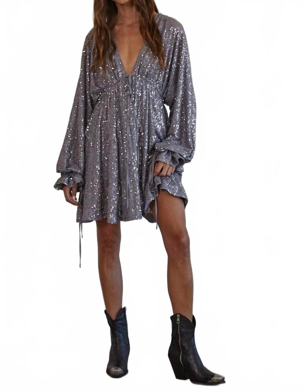 NEW BY TOGETHER the evelina dress in silver